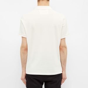 C.P. Company Stretch Pique Slim Fit Logo Polo Gauze White - Imagen 3