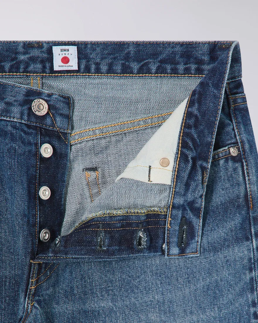 Edwin Regular Tapered Jeans L32 Blue Dark Used - Imagen 5
