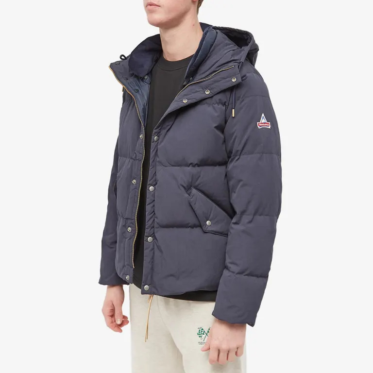 HOLUBAR Crinkle Cropped Puffer Jacket Dark Blue - Imagen 2