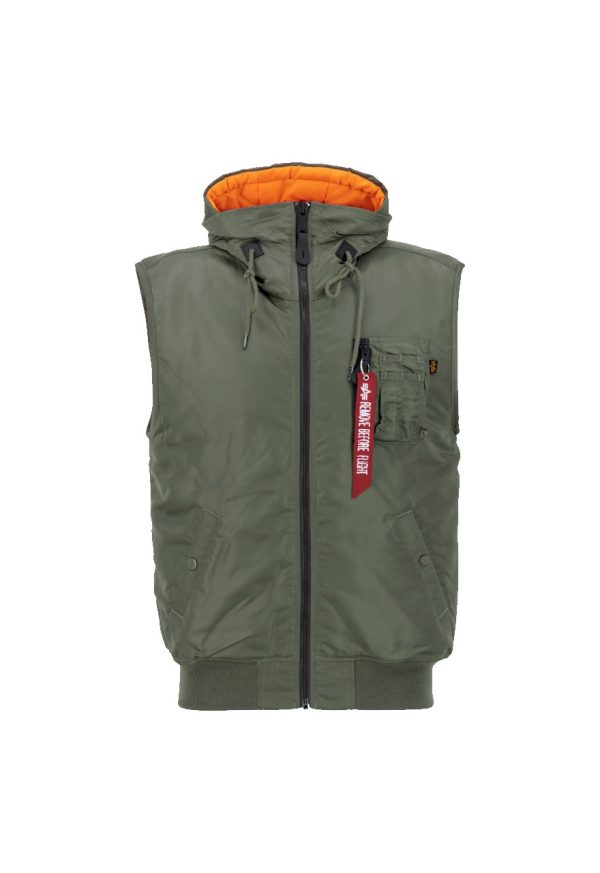 Alpha Industries Hooded MA-1 Vest Sage Green
