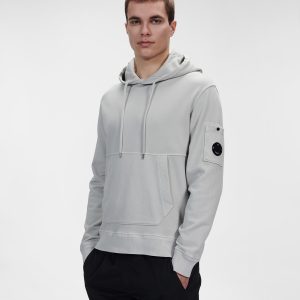 C.P. Company Cotton Fleece Hoodie Flint Grey - Imagen 3