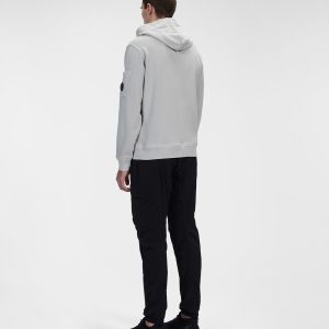 C.P. Company Cotton Fleece Hoodie Flint Grey - Imagen 4