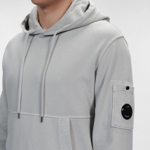 C.P. Company Cotton Fleece Hoodie Flint Grey - Imagen 5