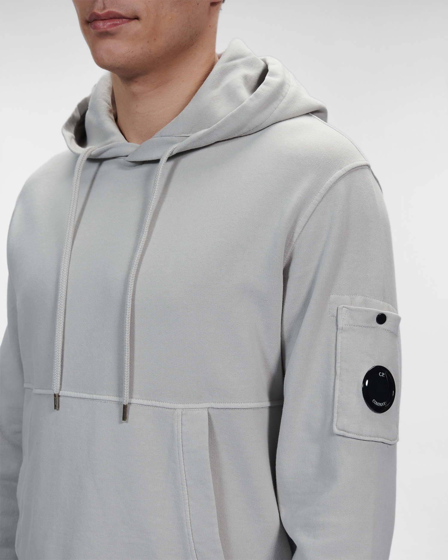 C.P. Company Cotton Fleece Hoodie Flint Grey - Imagen 5