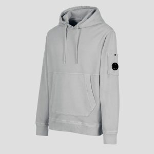 C.P. Company Cotton Fleece Hoodie Flint Grey - Imagen 7