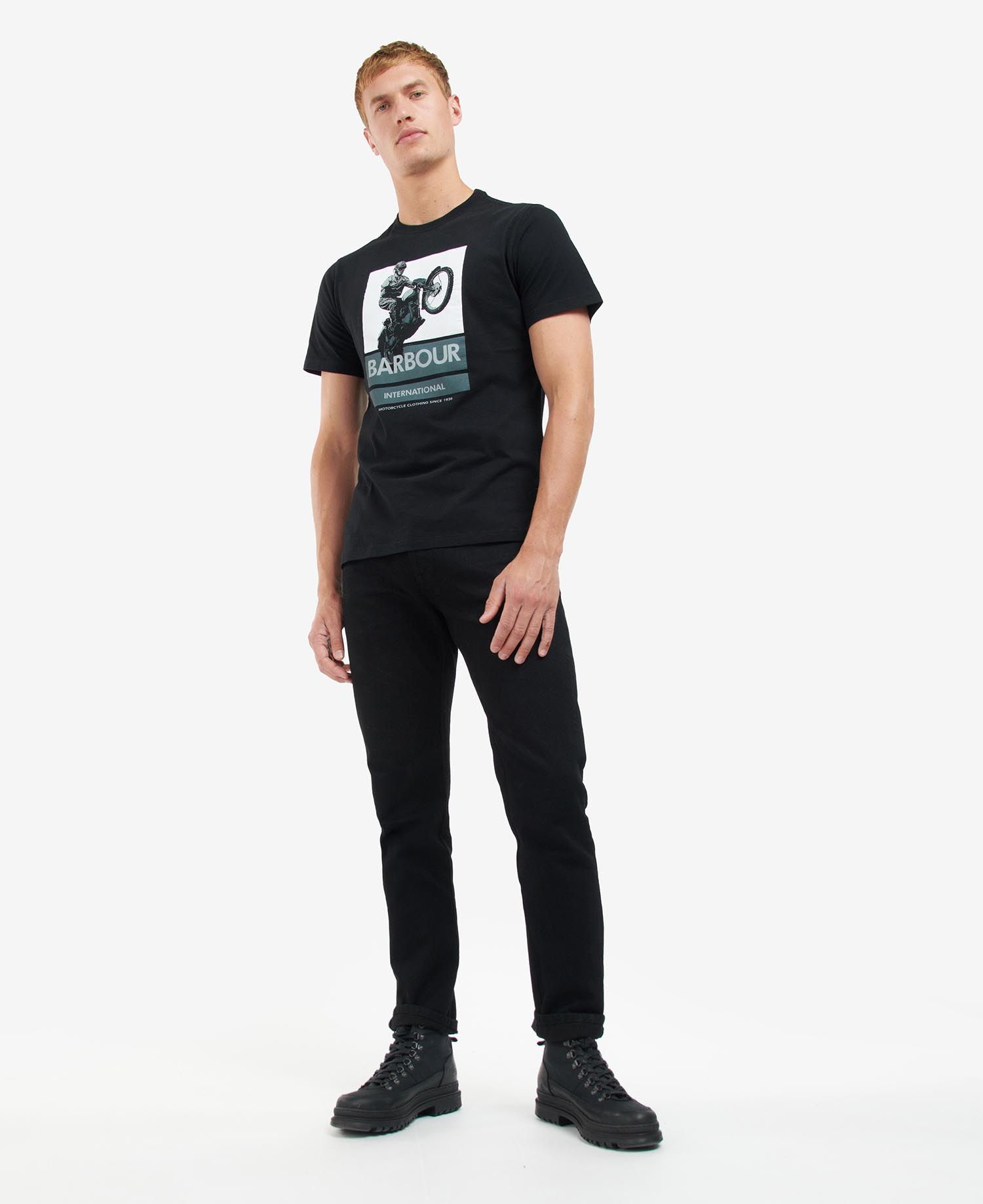 Barbour International Archie Graphic-Print T-Shirt Black - Imagen 2