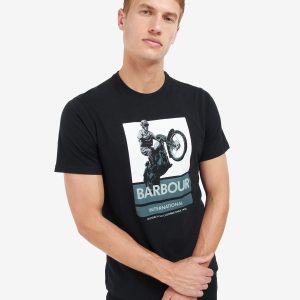 Barbour International Archie Graphic-Print T-Shirt Black - Imagen 3