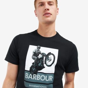 Barbour International Archie Graphic-Print T-Shirt Black - Imagen 4