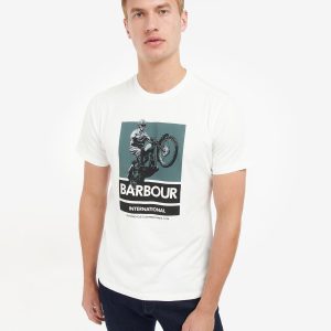 Barbour International Archie Graphic-Print T-Shirt Whisper White - Imagen 3