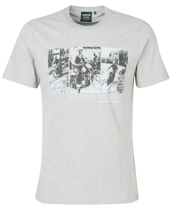 Barbour International Arter Graphic-Print T-Shirt Grey Marl