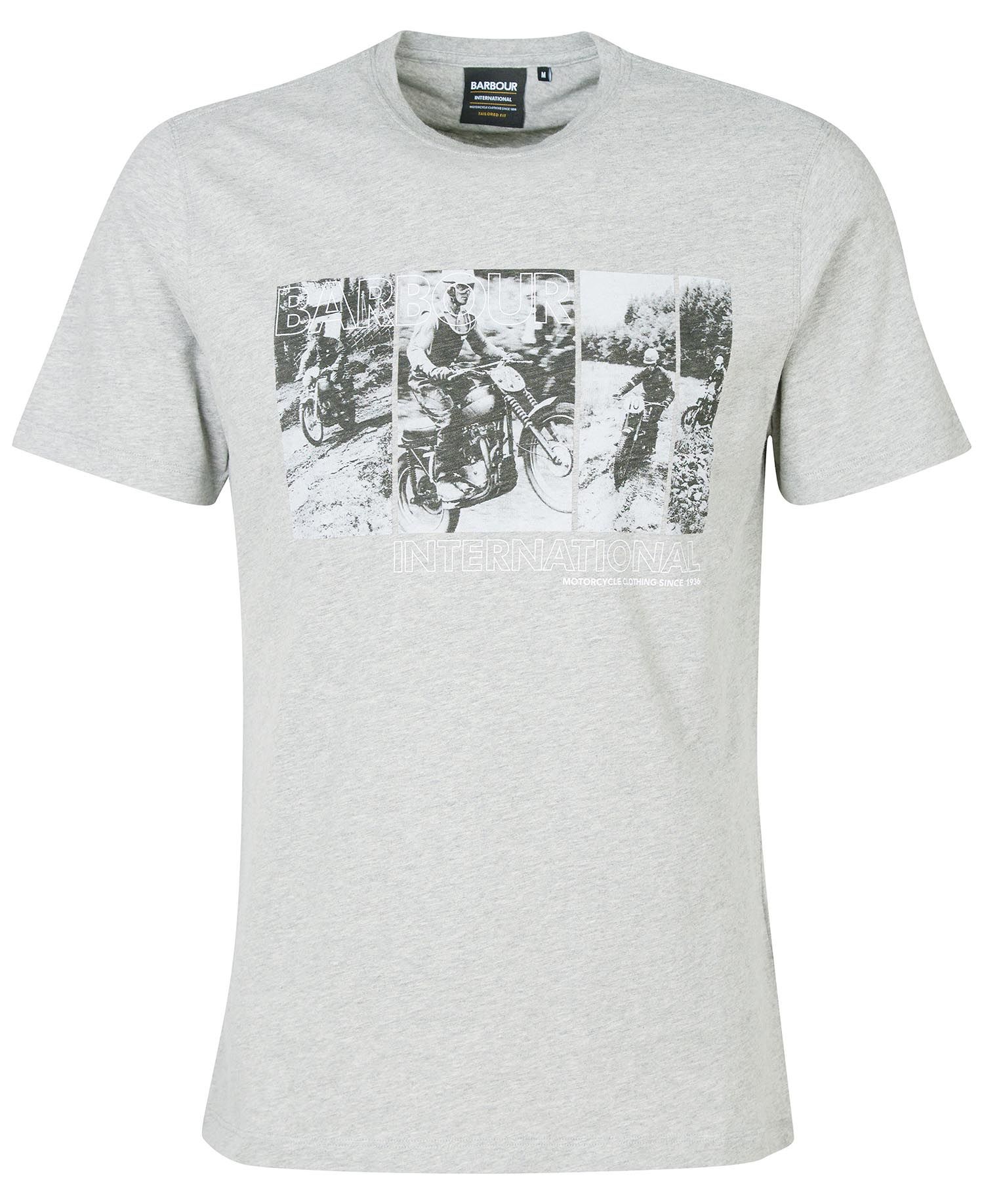 Barbour International Arter Graphic-Print T-Shirt Grey Marl