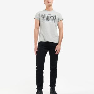 Barbour International Arter Graphic-Print T-Shirt Grey Marl - Imagen 2