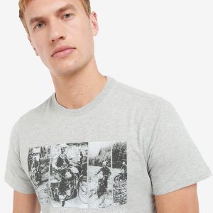 Barbour International Arter Graphic-Print T-Shirt Grey Marl - Imagen 4