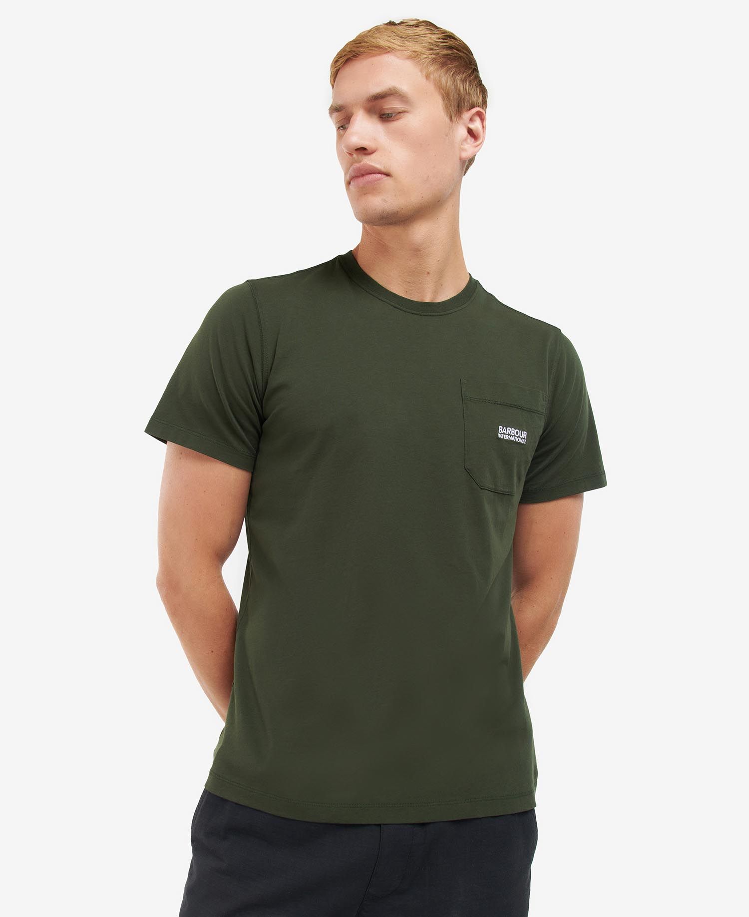Barbour International Radok Pocket T-Shirt Forest Green - Imagen 3