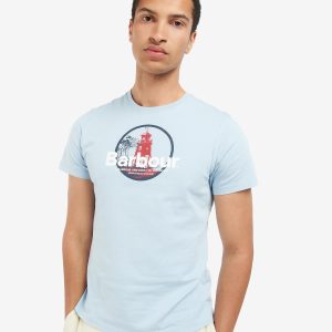 Barbour Break Graphic-Print T-Shirt Blue Fog - Imagen 3