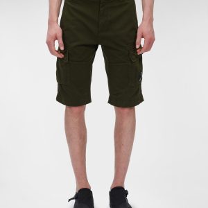 C.P. Company Stretch Sateen Cargo Shorts Ivy Green - Imagen 3