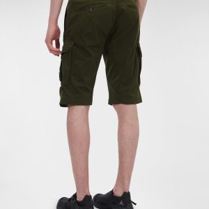 C.P. Company Stretch Sateen Cargo Shorts Ivy Green - Imagen 4