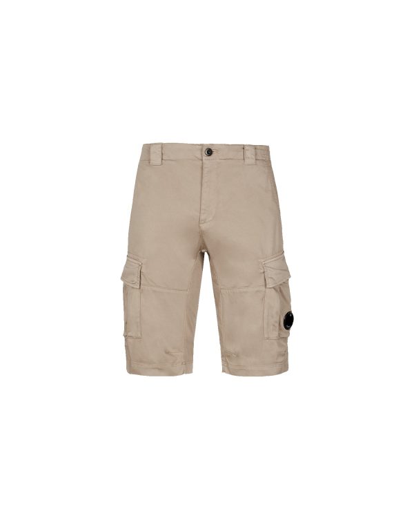 C.P. Company Stretch Sateen Cargo Shorts Cobblestone Brown