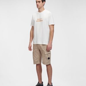 C.P. Company Stretch Sateen Cargo Shorts Cobblestone Brown - Imagen 2