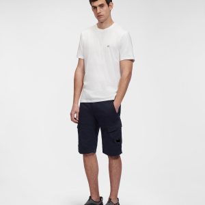 C.P. Company Stretch Sateen Cargo Shorts Total Eclipse Blue - Imagen 2