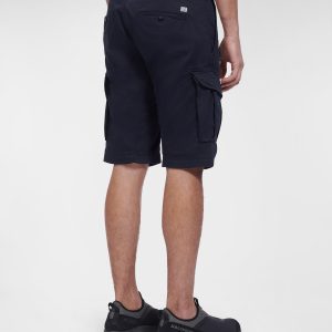 C.P. Company Stretch Sateen Cargo Shorts Total Eclipse Blue - Imagen 4