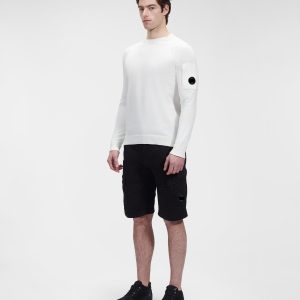 C.P. Company Stretch Sateen Cargo Shorts Black - Imagen 2