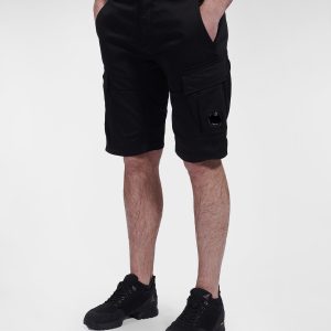 C.P. Company Stretch Sateen Cargo Shorts Black - Imagen 3
