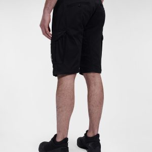 C.P. Company Stretch Sateen Cargo Shorts Black - Imagen 4