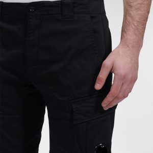 C.P. Company Stretch Sateen Cargo Shorts Black - Imagen 5