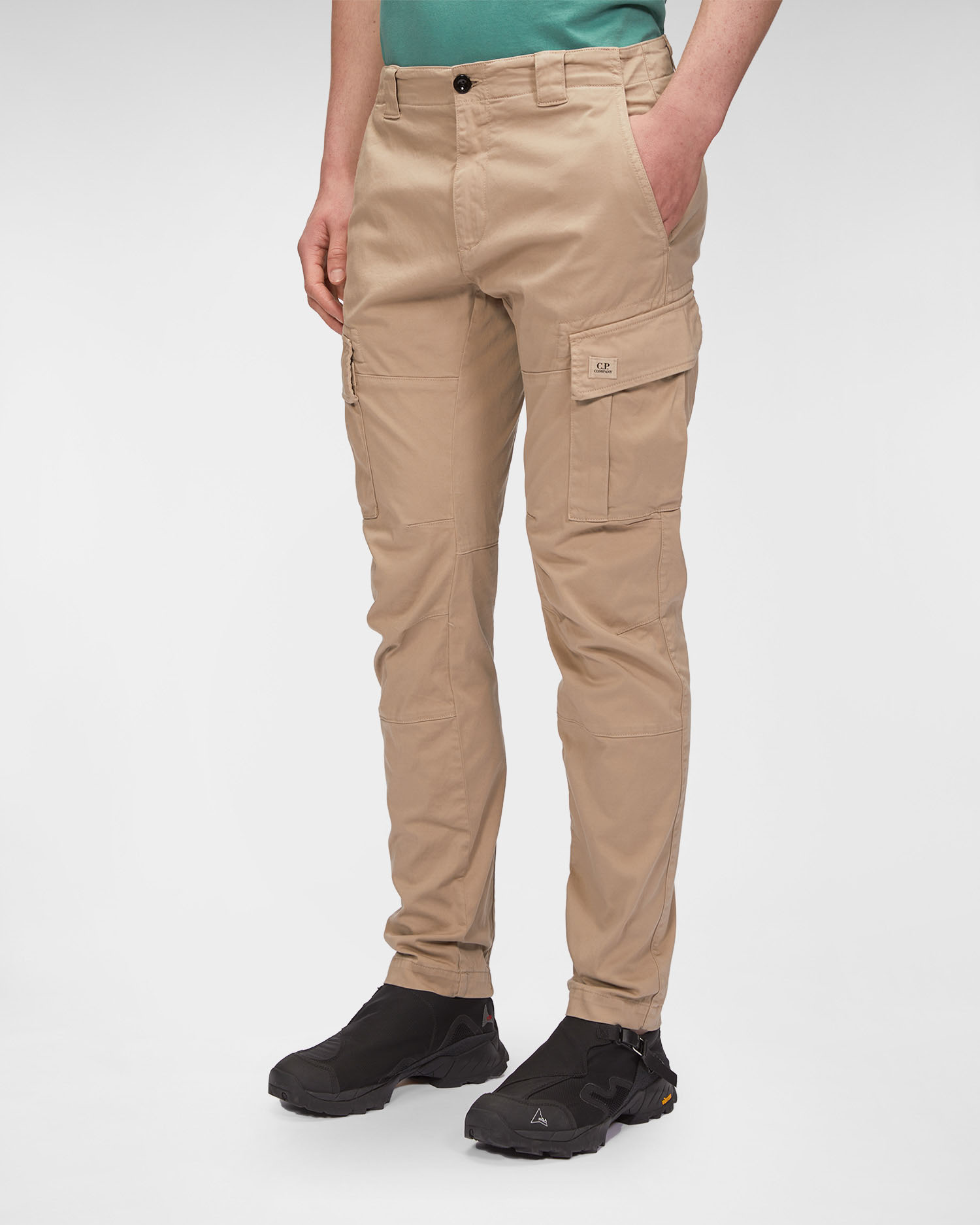 C.P. Company Stretch Sateen Cargo Pants Cobblestone Brown - Imagen 3