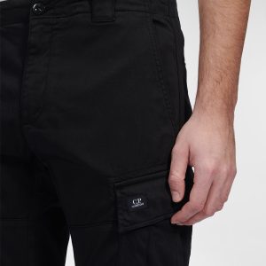 C.P. Company Stretch Sateen Cargo Pants Black - Imagen 5