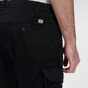 C.P. Company Stretch Sateen Cargo Pants Black - Imagen 6