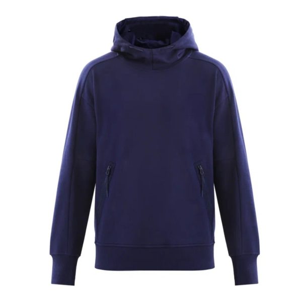 C.P. Company Diagonal Raised Fleece Goggle Hoodie Medieval Blue