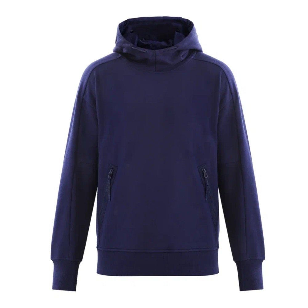 C.P. Company Diagonal Raised Fleece Goggle Hoodie Medieval Blue