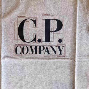 C.P. Company 30/1 Jersey Large Graphic Logo T-shirt Grey Melange - Imagen 2