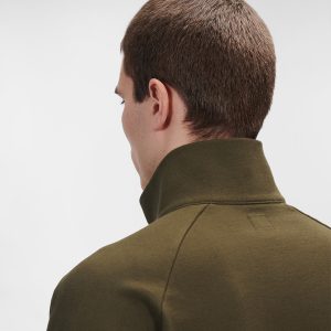 C.P. Company Diagonal Raised Fleece Stand Collar Sweatshirt Ivy Green - Imagen 6