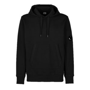 C.P. Company Diagonal Raised Fleece Pullover Hoodie Black