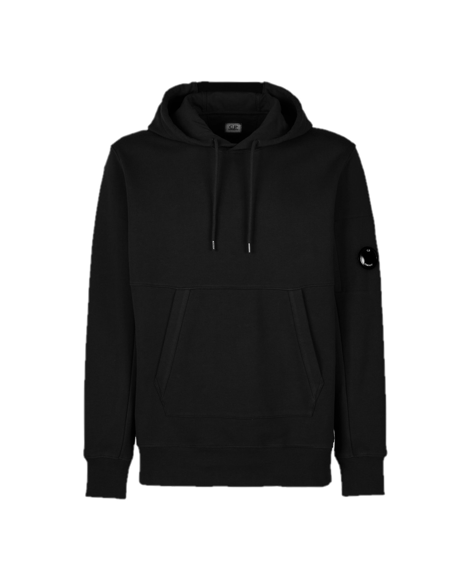 C.P. Company Diagonal Raised Fleece Pullover Hoodie Black