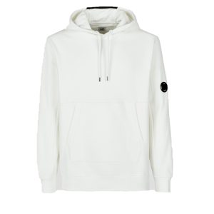 C.P. Company Diagonal Raised Fleece Pullover Hoodie Gauze White
