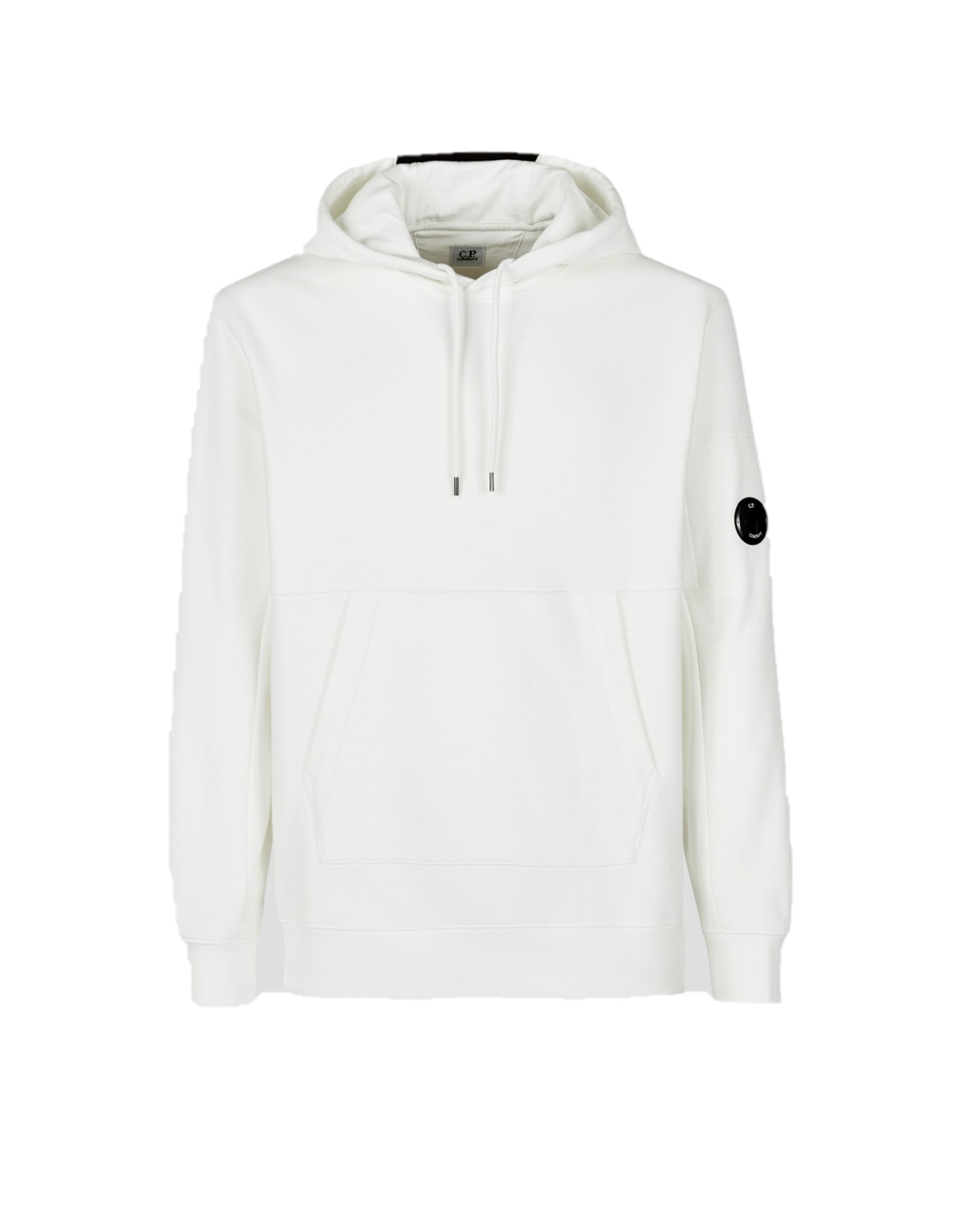 C.P. Company Diagonal Raised Fleece Pullover Hoodie Gauze White