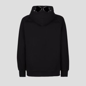 C.P. Company Diagonal Raised Fleece Goggle Hoodie Black - Imagen 8