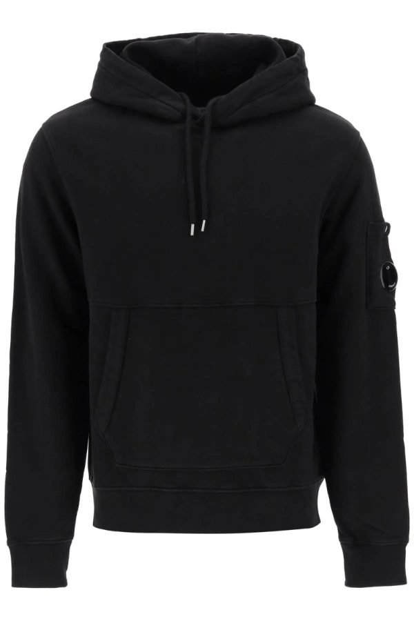 C.P. Company Cotton Fleece Hoodie Black