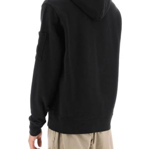 C.P. Company Cotton Fleece Hoodie Black - Imagen 3