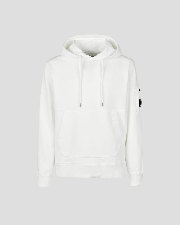 C.P. Company Cotton Fleece Hoodie Gauze White