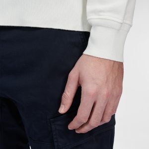 C.P. Company Cotton Fleece Hoodie Gauze White - Imagen 4