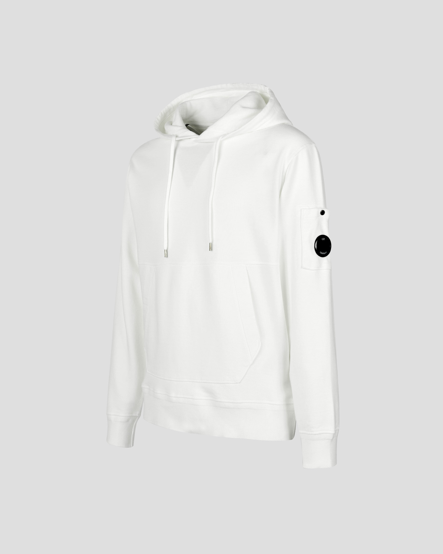 C.P. Company Cotton Fleece Hoodie Gauze White - Imagen 6