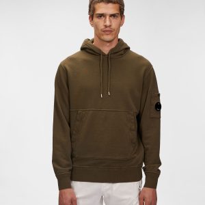 C.P. Company Cotton Fleece Hoodie Ivy Green - Imagen 2