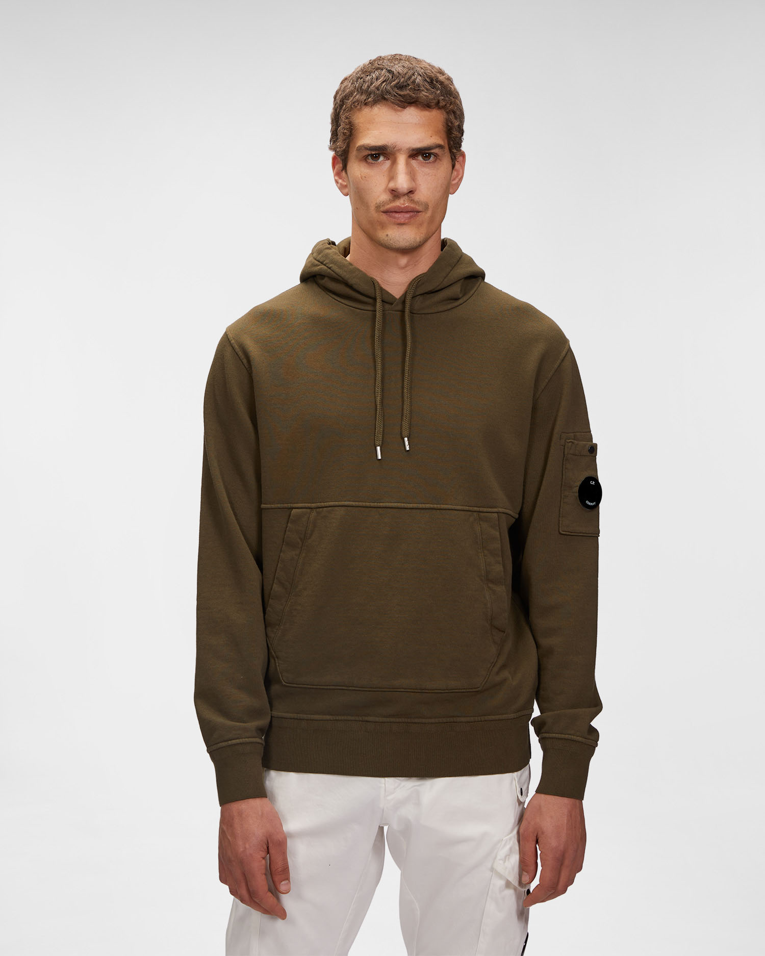 C.P. Company Cotton Fleece Hoodie Ivy Green - Imagen 2