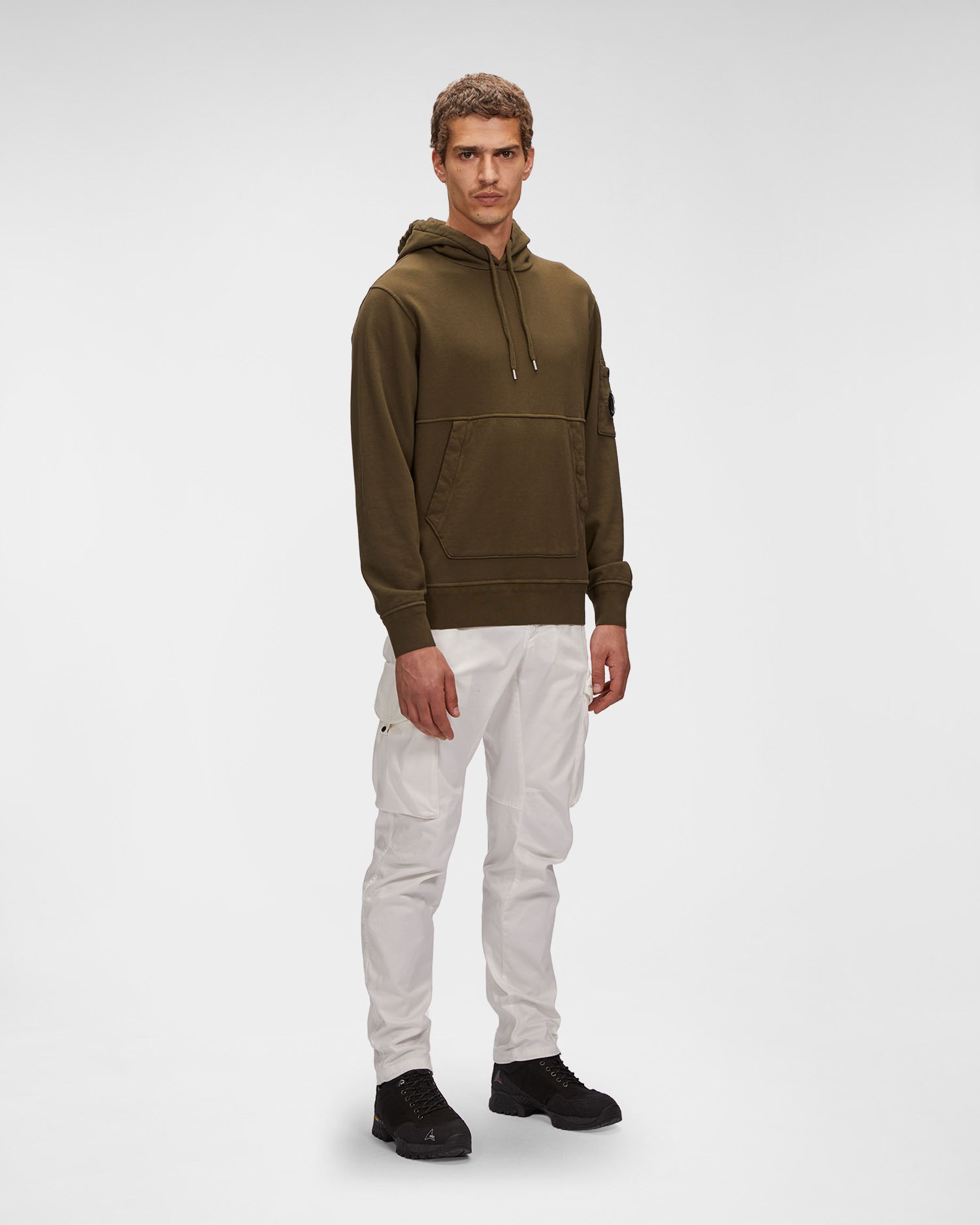 C.P. Company Cotton Fleece Hoodie Ivy Green - Imagen 3