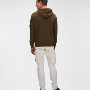 C.P. Company Cotton Fleece Hoodie Ivy Green - Imagen 4